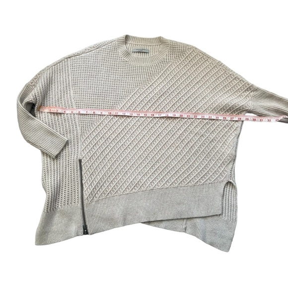 All Saints Chunky Asymmetrical Cable Knit Texture Block Sweater Sz XS - Picture 11 of 13